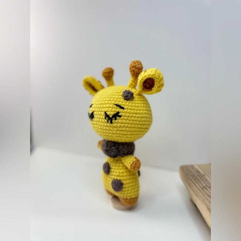 Sleeping Baby Giraffe Handmade Crochet Amigurumi - Picture 7 of 9